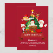 赤と白のシンプルなクリスマス シーズンカード (正面/裏面)