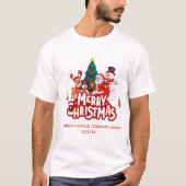 赤と白のシンプルなメリークリスマス Tシャツ (正面)