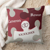 赤と白のジグソーピースが誕生して以来 クッション (ブランケット)