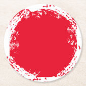 赤と白のスクラフラウンドコースター ラウンドペーパーコースター (正面)