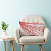 赤と白のスタイリッシュ抽象芸術線デザイン ランバークッション (椅子)