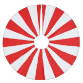 赤と白のスターバーストストライプ ブラッシュドポリエステルツリースカート (正面)