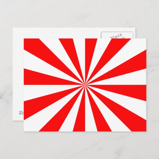 赤と白のスターバースト ポストカード (正面/裏面)