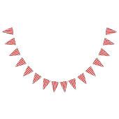 赤と白のストライプなパーティーの旗 バンティングフラッグ (全)