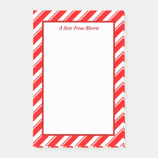 赤と白のストライプのでカスタムなポスト・イット ポストイット (正面)