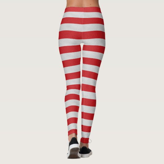 赤と白のストライプのなレギンス レギンス (裏面)