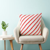 赤と白のストライプのキャンディケイン クッション (椅子)