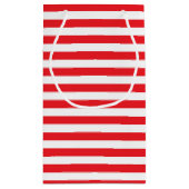 赤と白のストライプのギフトバッグ スモールペーパーバッグ (裏面)