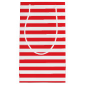 赤と白のストライプのギフトバッグ スモールペーパーバッグ (正面)