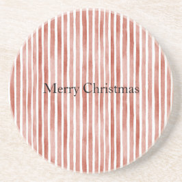 赤と白のストライプのクリスマス コースター