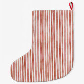 赤と白のストライプのクリスマス ラージクリスマスストッキング (裏面)