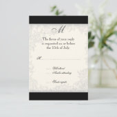 赤と白のストライプのチューリップ - 結婚式招待状 出欠カード (スタンド正面)