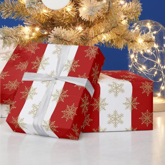 赤と白のストライプの休日 ラッピングペーパー (クリスマス)