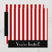 赤と白のストライプの招待状 招待状 (正面/裏面)