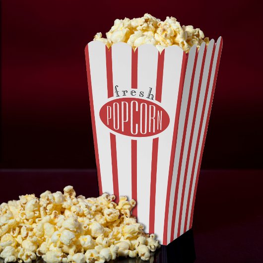 赤と白のストライプの新作ポップコーン フェイバーボックス