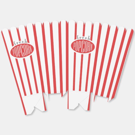 赤と白のストライプの新作ポップコーン フェイバーボックス (見開き)