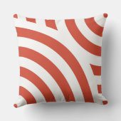 赤と白のストライプの波模様 クッション (裏面)