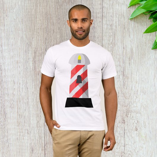 赤と白のストライプの灯台 Tシャツ