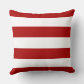 赤と白のストライプパターンモダン クッション (裏面)