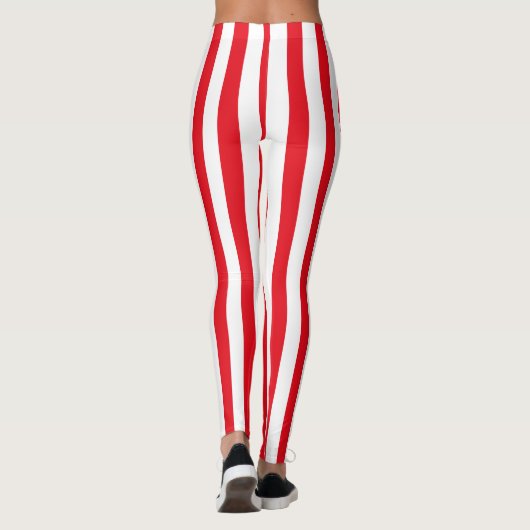 赤と白のストライプ海賊ハロウィーンの衣装 レギンス (裏面)