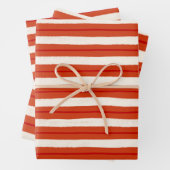 赤と白のストライプ質感のあるクリスマスの休日 ラッピングペーパーシート (インサイチュ)