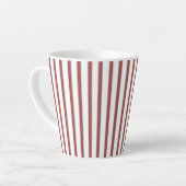 赤と白のストライプ クリスマス カフェラテマグ (左アングル)