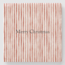赤と白のストライプ クリスマス ストーンコースター