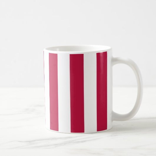 赤と白のストライプ コーヒーマグカップ (右)