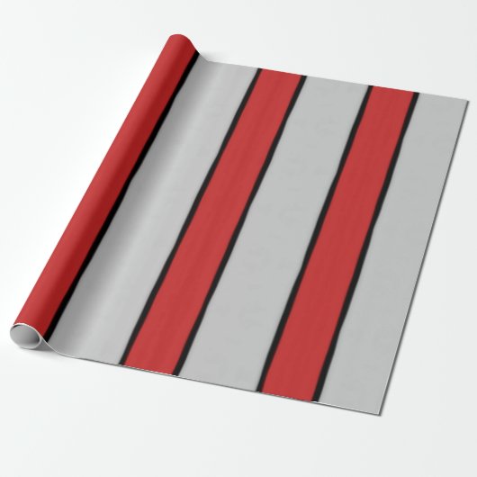 赤と白のストライプ ラッピングペーパー (アンロールド)