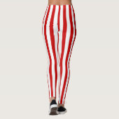 赤と白のストライプ レギンス (裏面)