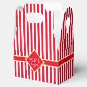 赤と白のストライプw.金ゴールドありがとう フェイバーボックス (オープン)