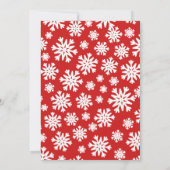 赤と白のスノーフレークとリースクリスマスフォト シーズンカード (裏面)