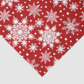 赤と白のスノーフレークのシームレスなパターン 薄葉紙 (詳細)