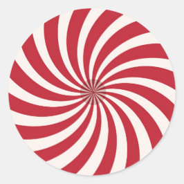 赤と白のスパイラル ヴィンテージ クリスマス シール