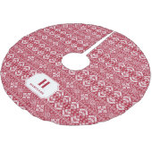 赤と白のセーターパターンモノグラム ブラッシュドポリエステルツリースカート (アングル)