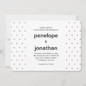 赤と白のタイムレスな結婚式ドット 招待状 (正面)