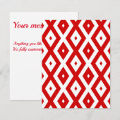 赤と白のダイヤモンド柄 出欠カード (正面/裏面)