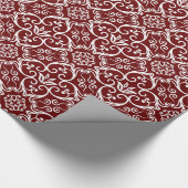 赤と白のダマスコギフトラップ ラッピングペーパー (角)