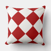 赤と白のチェックボードパターン クッション (正面)
