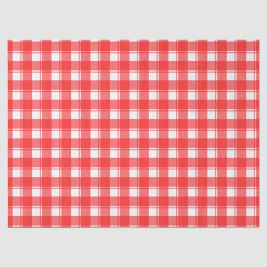 赤と白のチェック柄ティッシュペーパー 薄葉紙 (正面)