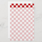 赤と白のチェック模様のパターン国BBQ色 便箋 (正面/裏面)