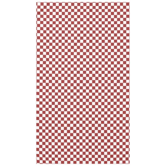 赤と白のチェック模様の正方形 テーブルクロス (正面)