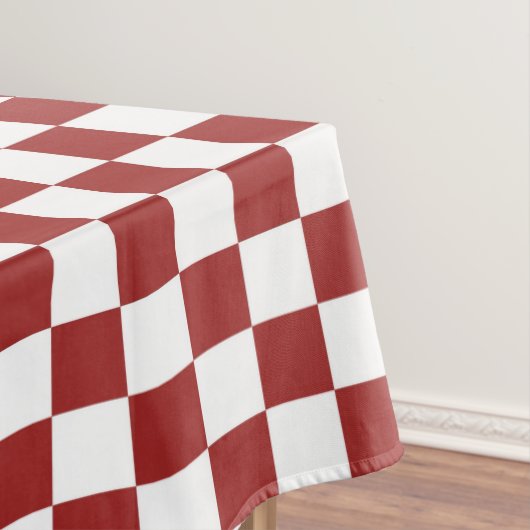 赤と白のチェック模様の正方形 テーブルクロス (インサイチュ)