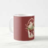 赤と白のチューリップの花かご コーヒーマグカップ (正面左)