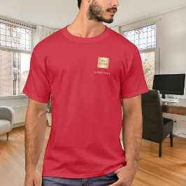 赤と白のチーム名ロゴビジネス Tシャツ