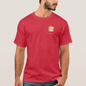 赤と白のチーム名ロゴビジネス Tシャツ (正面)