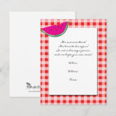 赤と白のテーブルクロスおよびスイカの招待状 招待状 (正面/裏面)