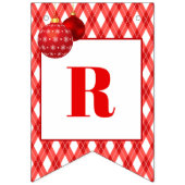 赤と白のテーマ/メリークリスマス バンティングフラッグ (第3の旗)