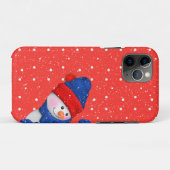 赤と白のドット雪だるま Case-Mate iPhoneケース (裏面(横))