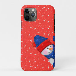 赤と白のドット雪だるま iPhone 11 PROケース